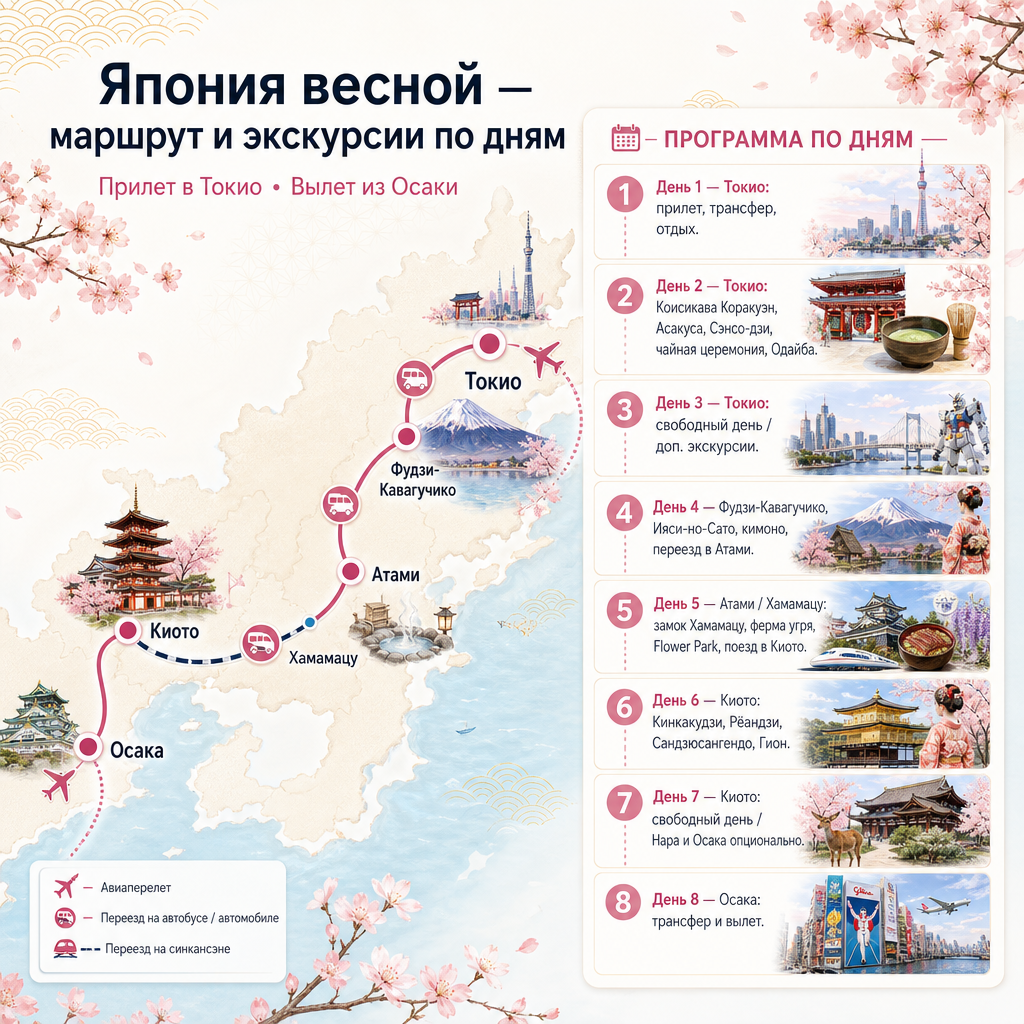 Маршрут классическая Япония